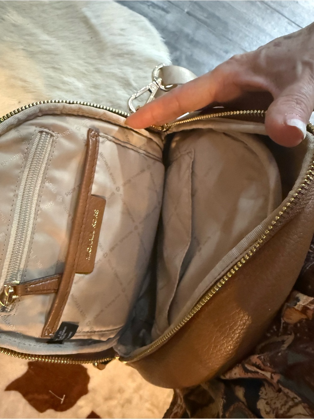 Michael Kors Brown Pebbled Leather Mini Backpack with Gold Hardware - Picture 2 of 7